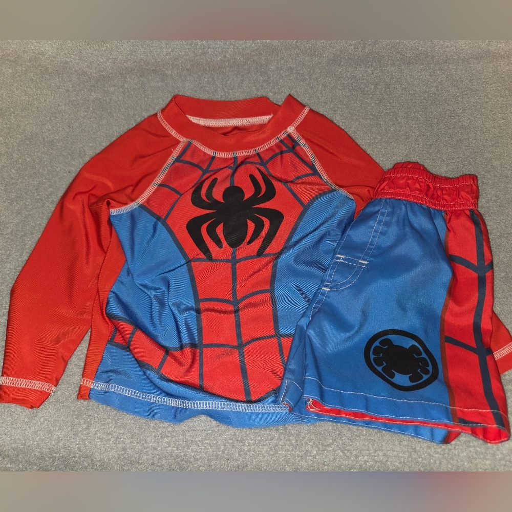 Spiderman Rashguard Bathing Suit, 24m